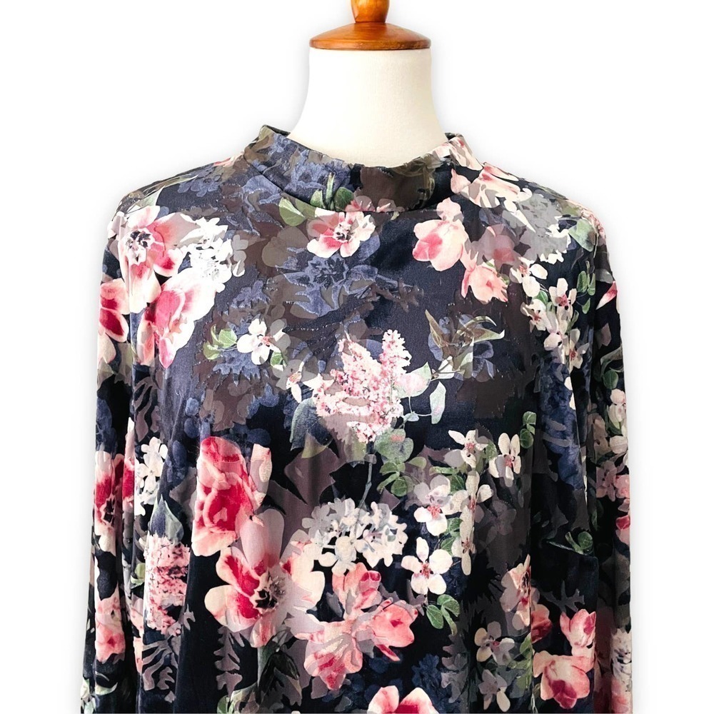 Rachel Roy Women's Nadia Burnout Velvet Multicolor Floral Midi Dress Size 22W - Picture 4 of 14